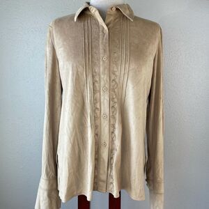 NWT Norton McNaughton Petites Button Down Top Size M